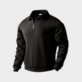 Men's Textured Half-Zip Sweatshirt - Black