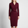 Long Sleeve Wrap Midi Dress