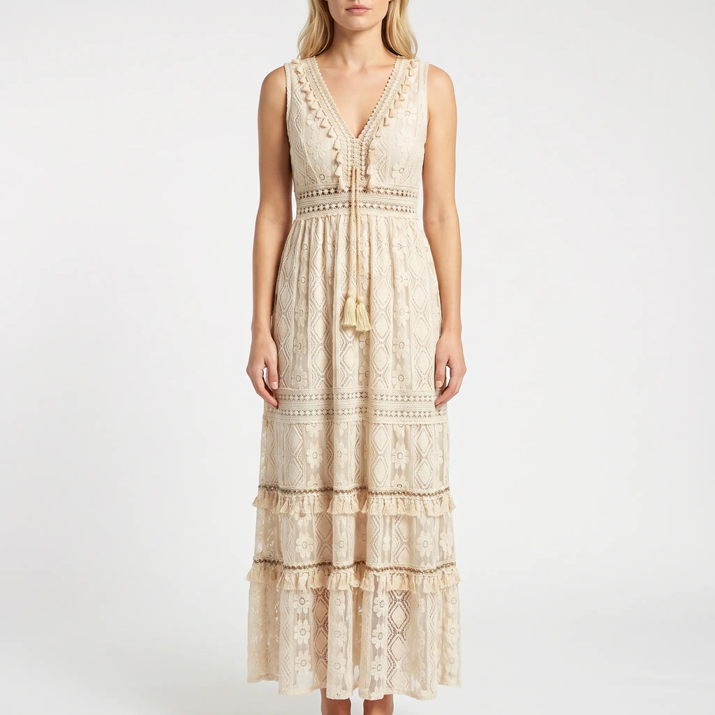 Boho V-Neck Maxi Dress