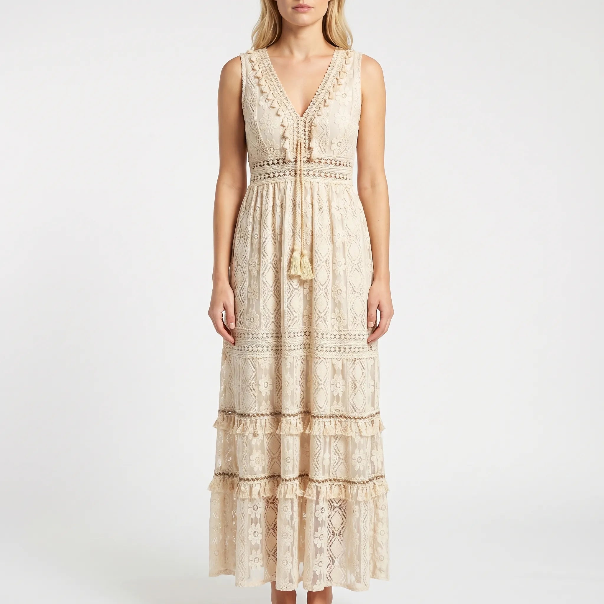 Boho V-Neck Maxi Dress