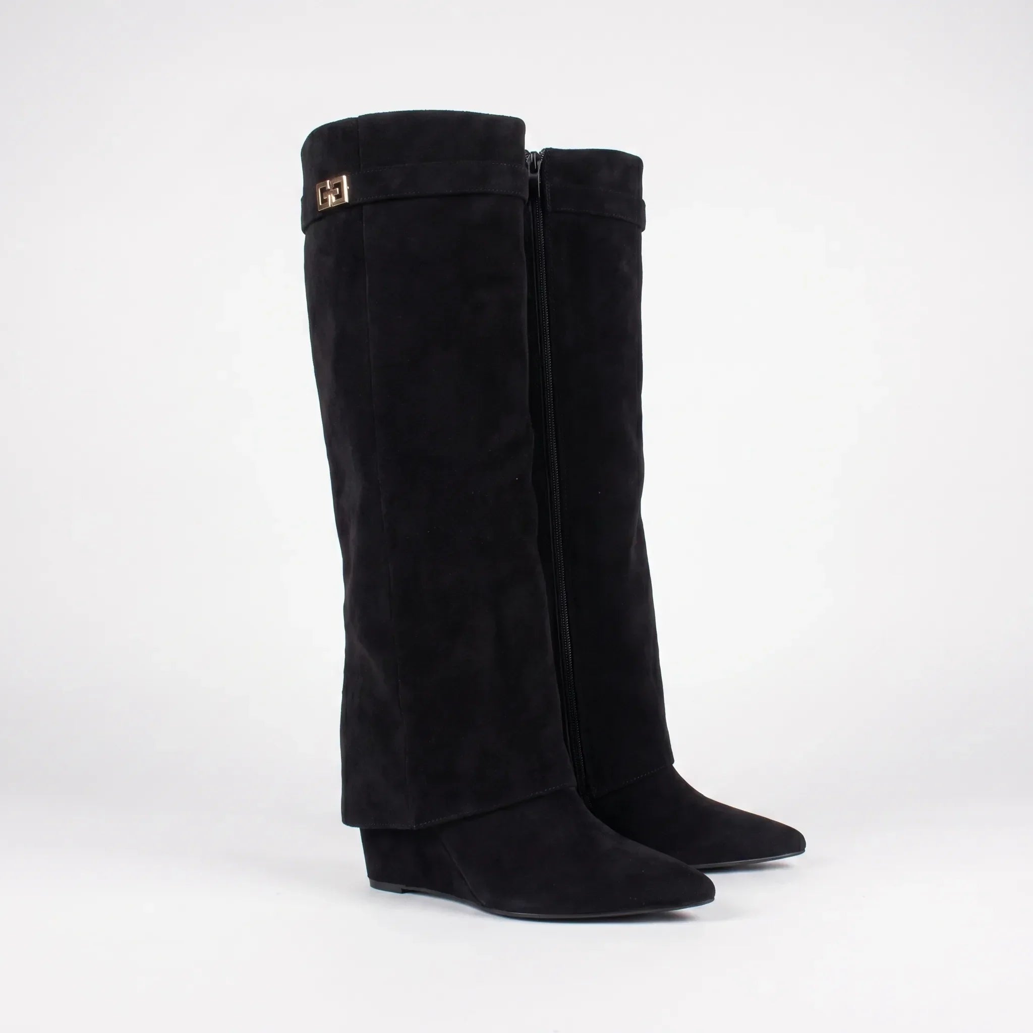 Fold Over Cuff Knee High Boots
