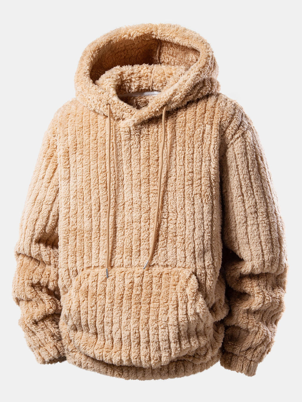 Men's Ribbed Teddy Pullover Hoodie and Jogger Set