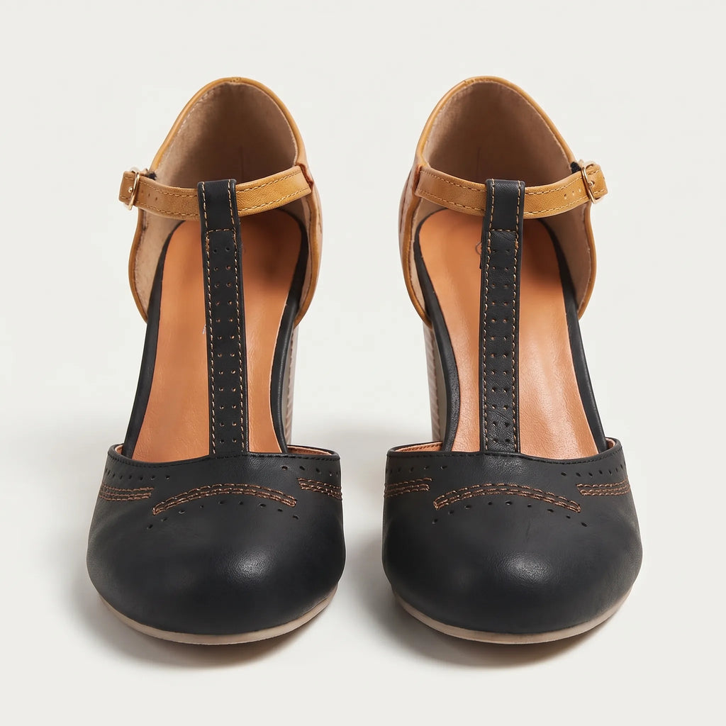 T Strap Block Heels