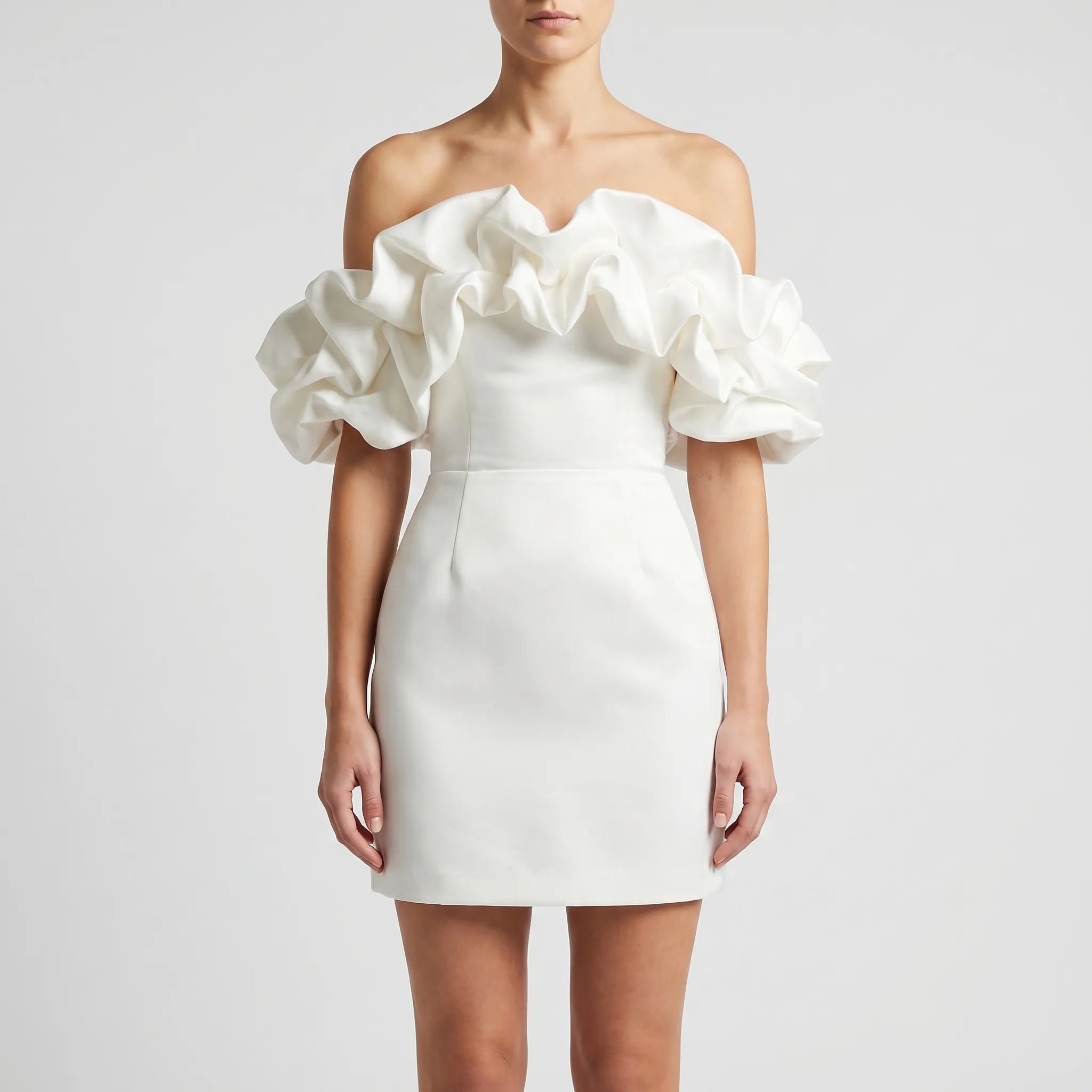 Off-Shoulder Ruffle Mini Dress