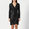 Sparkle V-Neck Wrap Dress