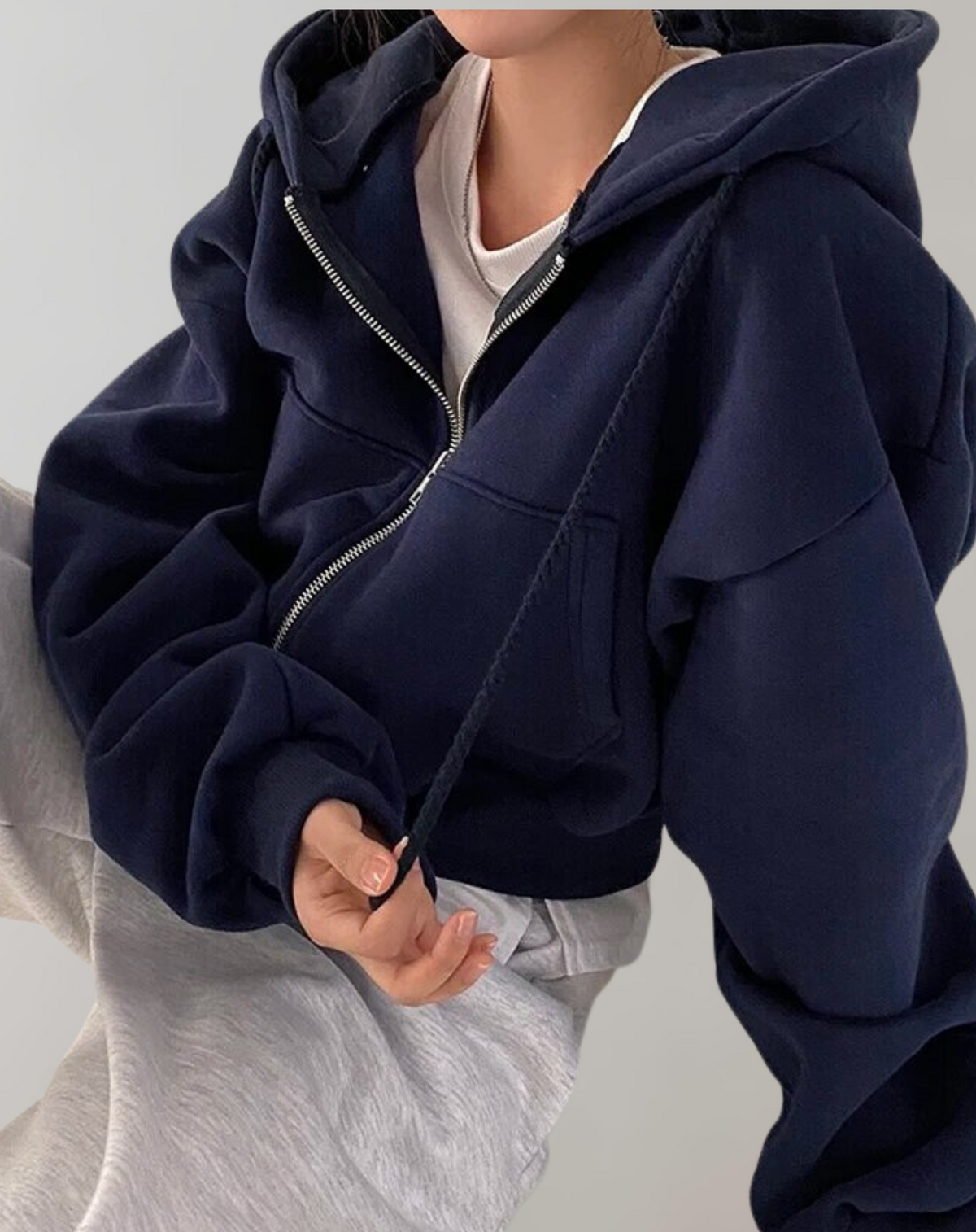 Women's Soft Breathable Zip-Up Hooded Sweatshirt