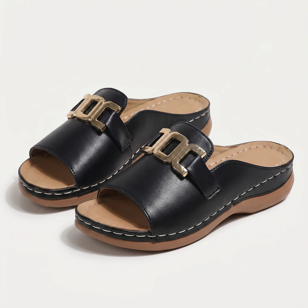 Chain Detail Slide Sandals