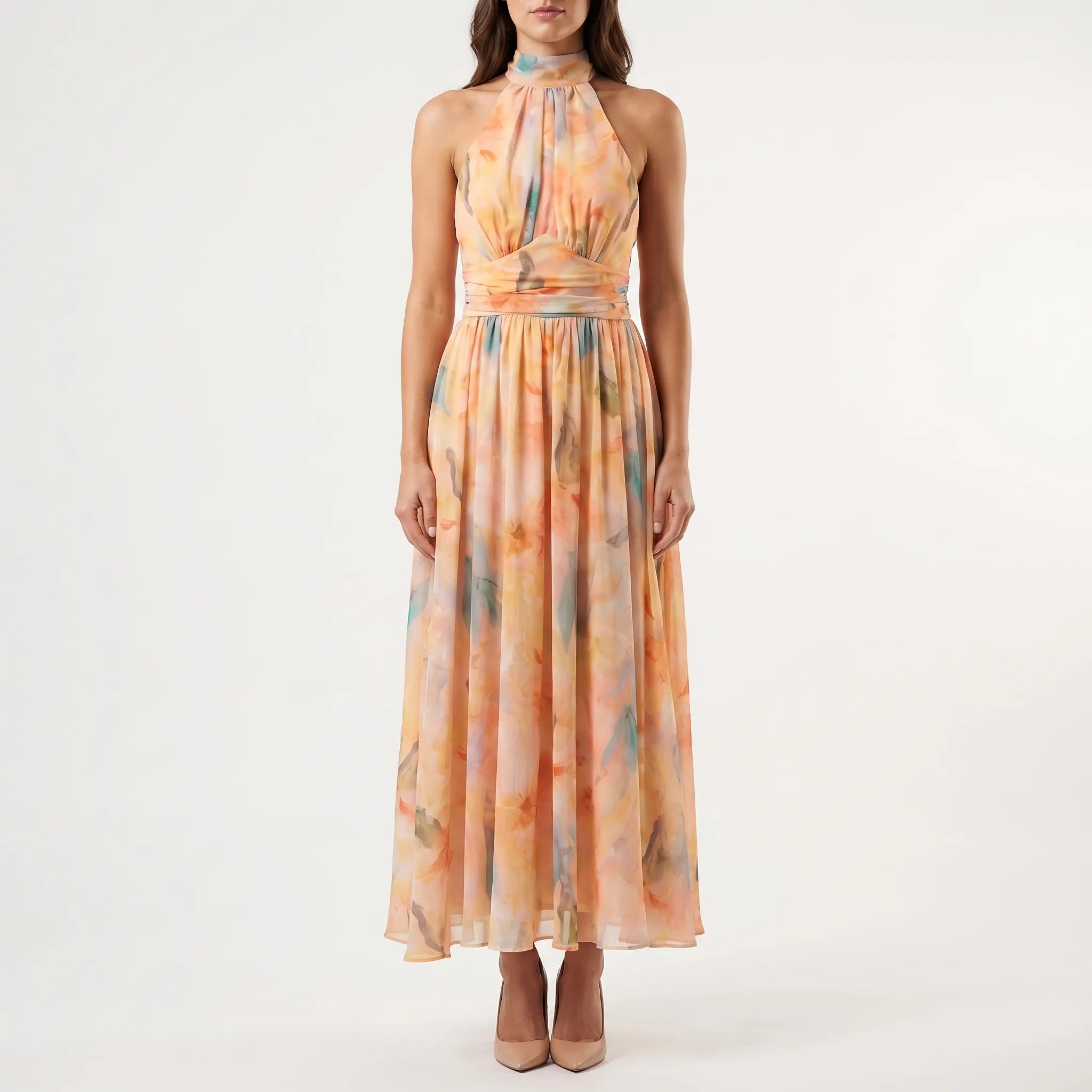 Floral Halter Maxi Dress