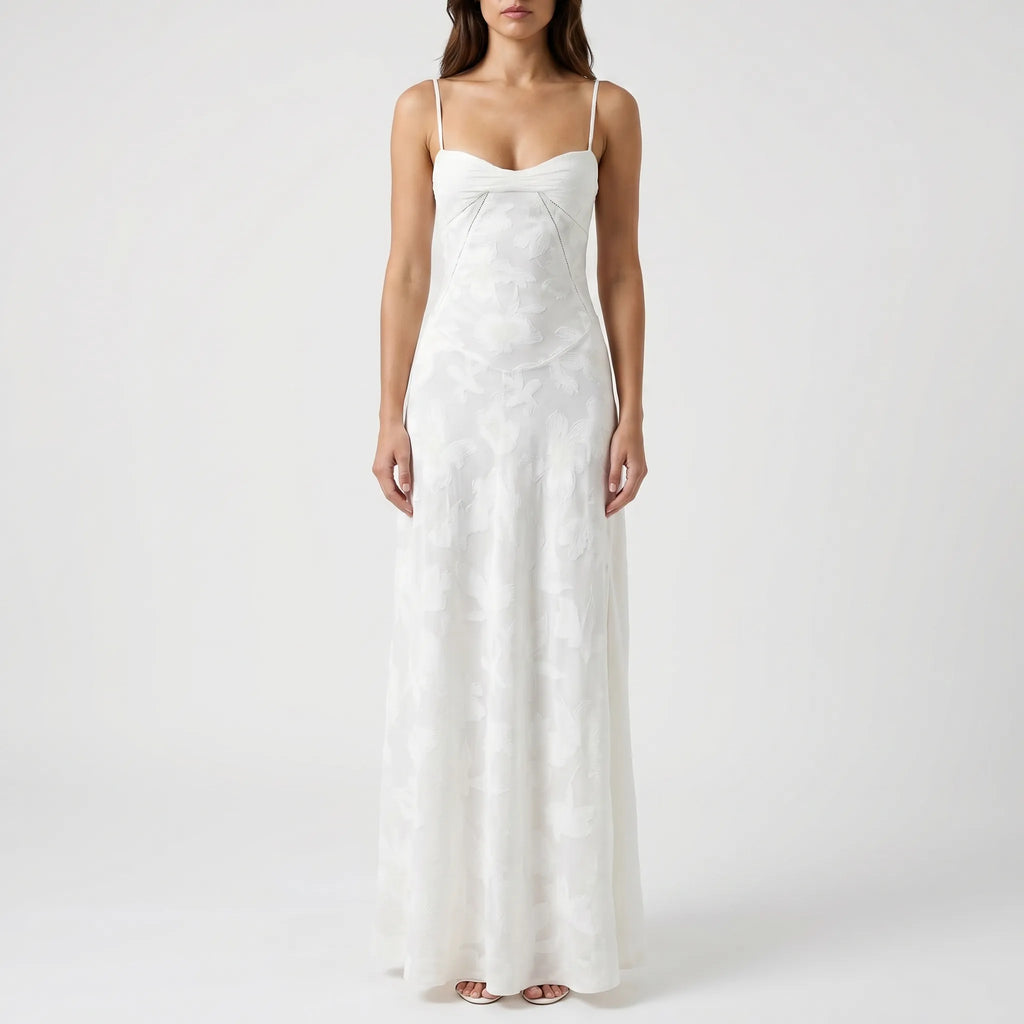 Slip Maxi Dress with Lace-Up Back