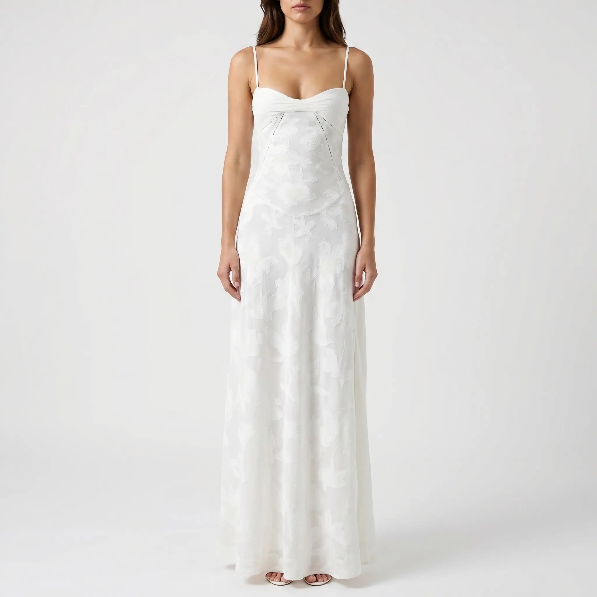 Slip Maxi Dress with Lace-Up Back