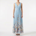 Women's Floral Maxi Dress - V Neck for Summer Wedding