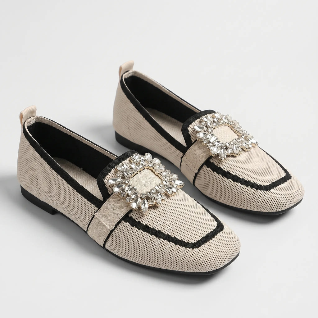 Square Toe Buckle Loafers