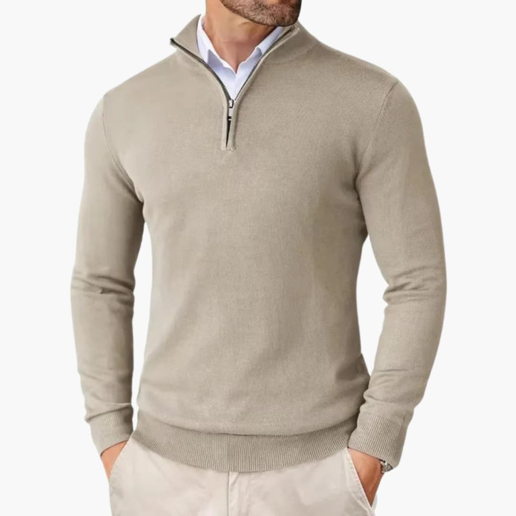 Men's Smooth Knit Quarter-Zip Pullover Top