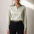 Satin Button Down Blouse