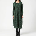 Women's Printed Midi Dress - Relaxed Fit with Long Sleeve