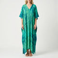 Women's Summer Caftan Maxi Dress - Loose V Neck Casual Boho