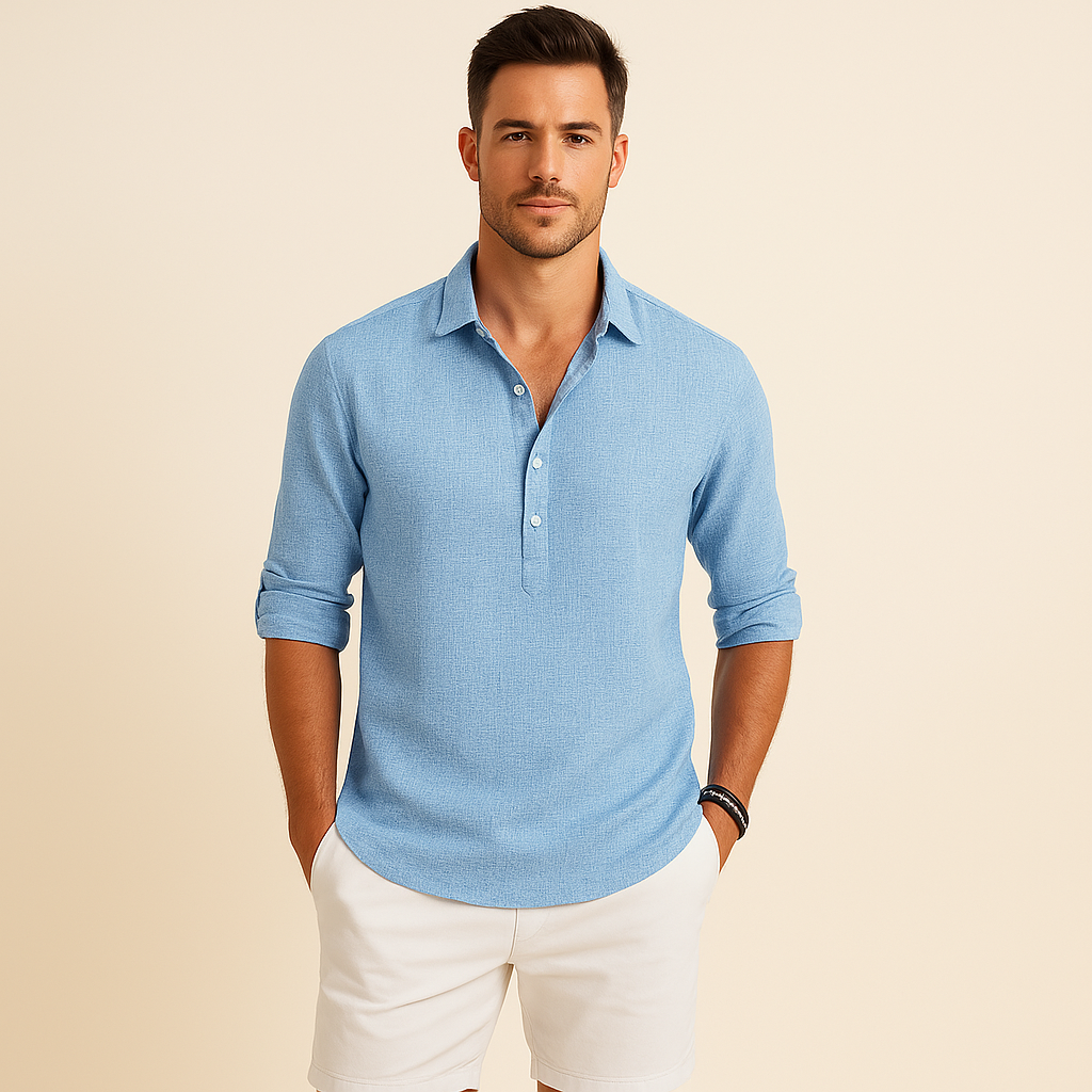 Men's Relaxed-Fit Long-Sleeve Polo Shirt