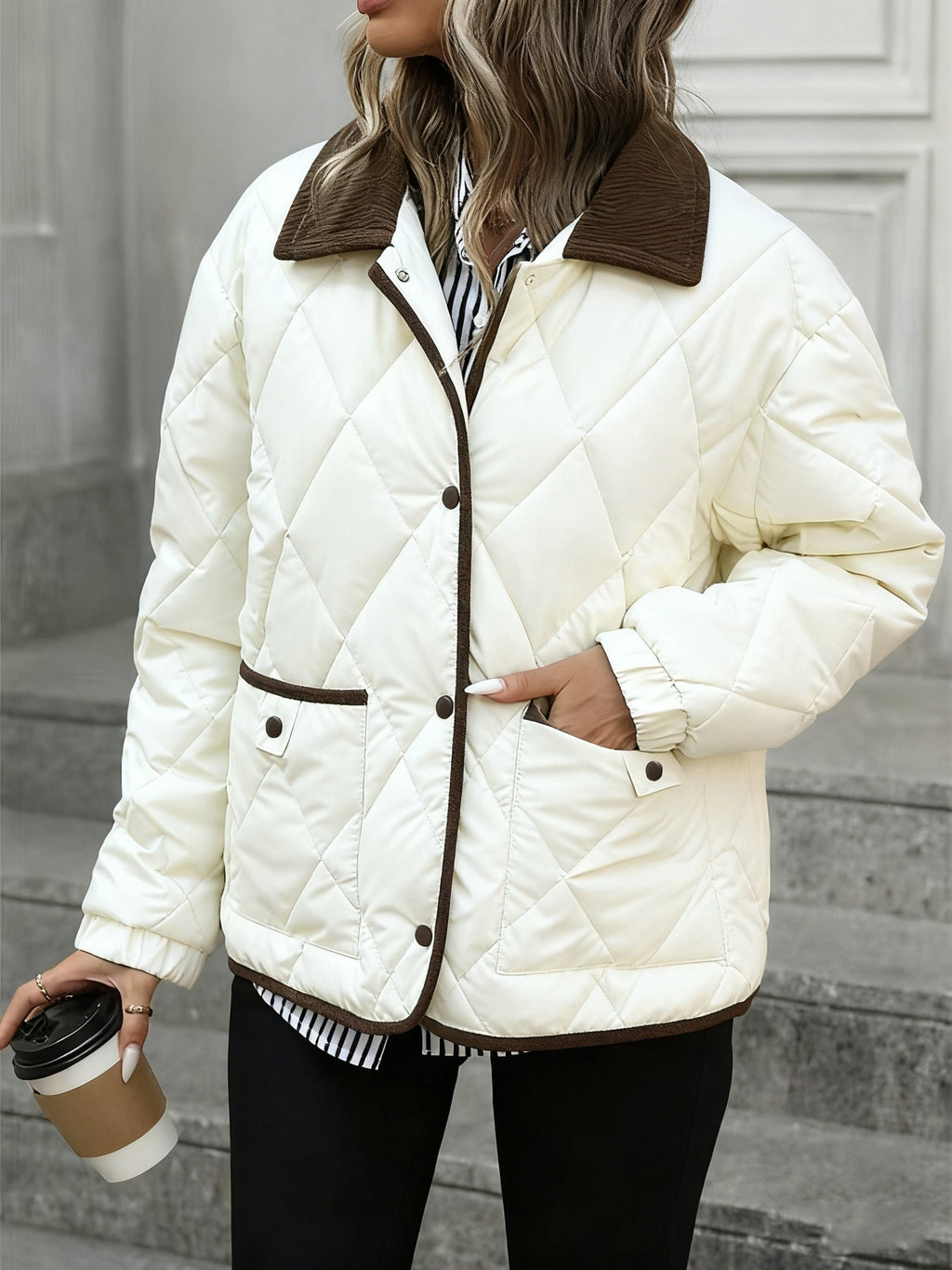 Women's Diamond-Quilted Padded Jacket