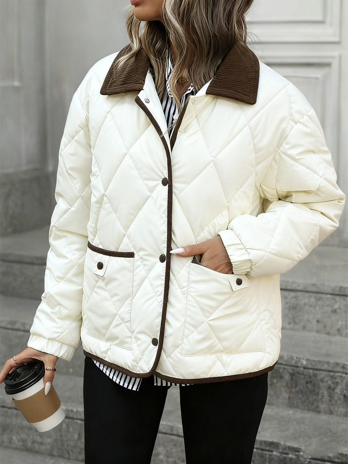 Women's Diamond-Quilted Padded Jacket