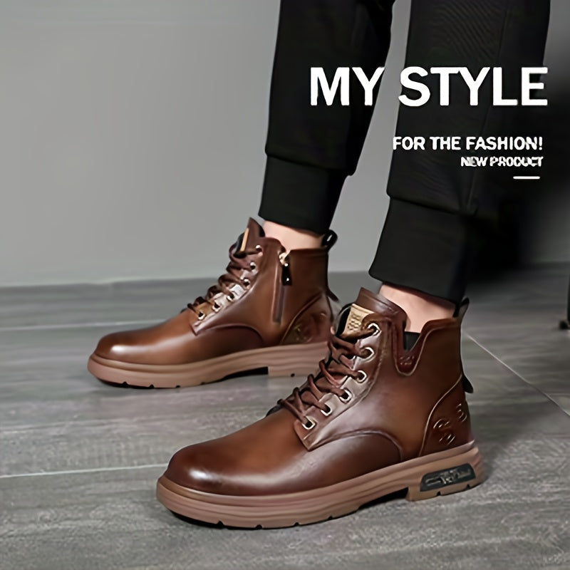 Men's Plush-Lined High-Top Boots