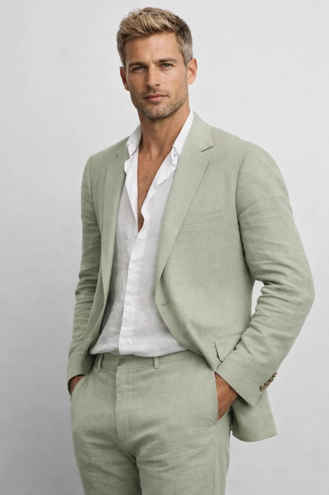 Men’s Tailored Two-Piece Blazer and Trouser Suit
