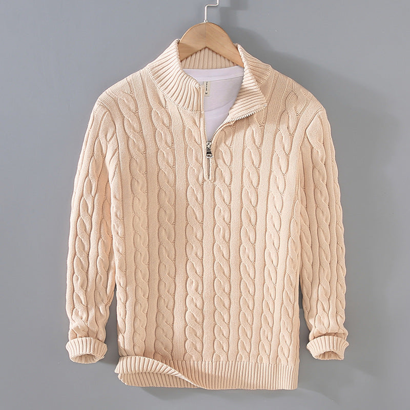 Men's Soft Knit Crew Neck Sweater - Beige