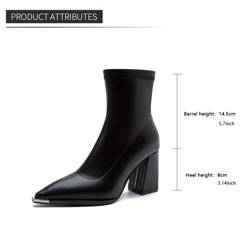 Women's Chunky Heel Side-Zip Ankle Boots