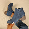Women's Orthopedic Laser-Cut Boots - Blue