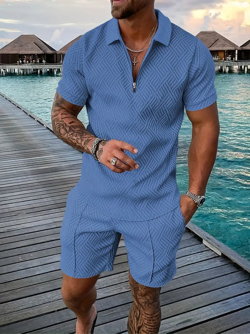 Men’s Cotton Blend Two-Piece Casual Set