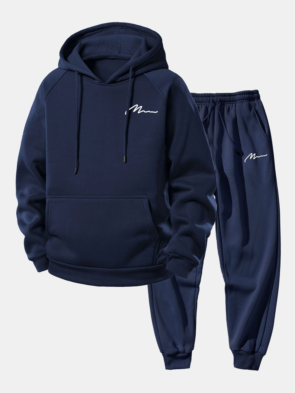 Men's Pullover Hoodie and Tapered Jogger Tracksuit - Dark Gray