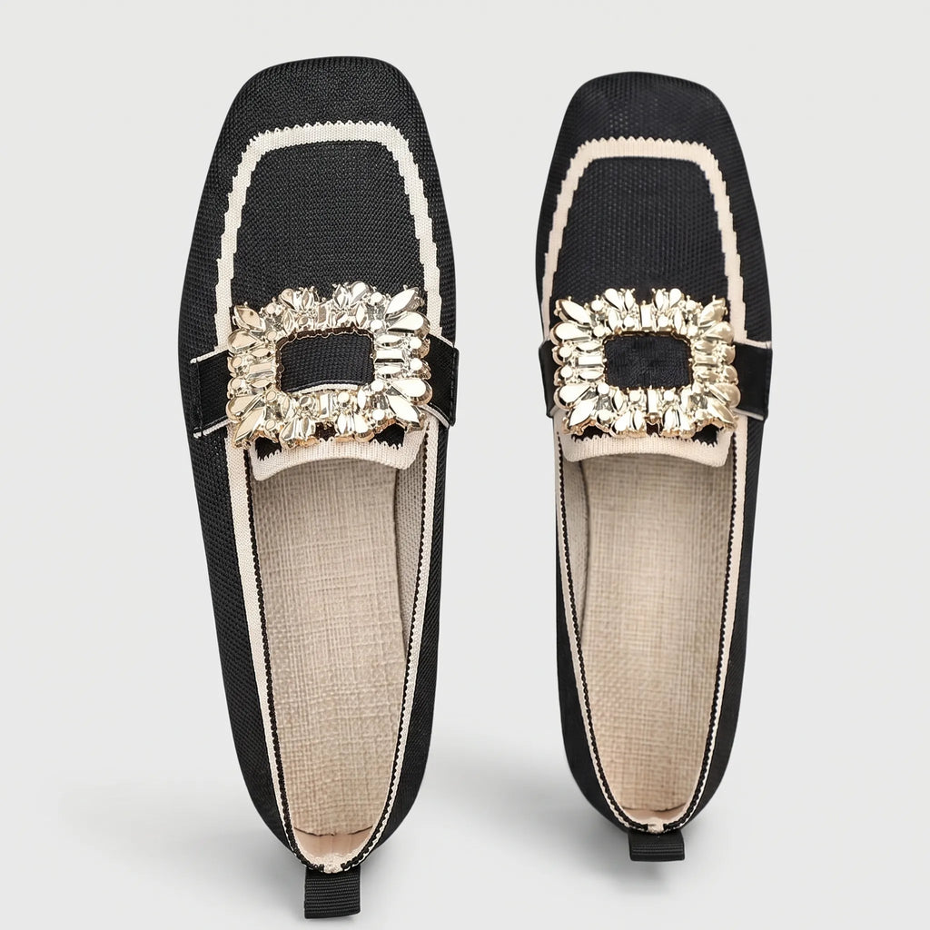 Square Toe Buckle Loafers