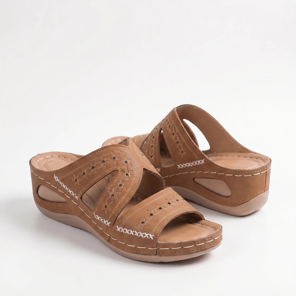 Cutout Wedge Sandals