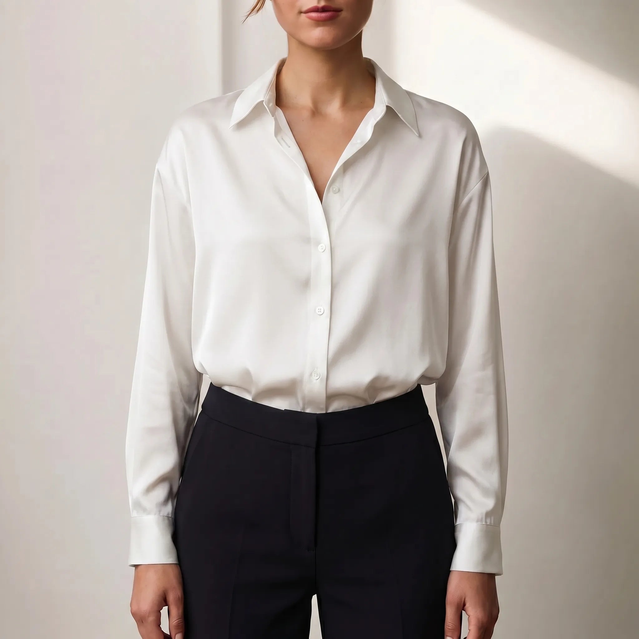Satin Button Down Blouse