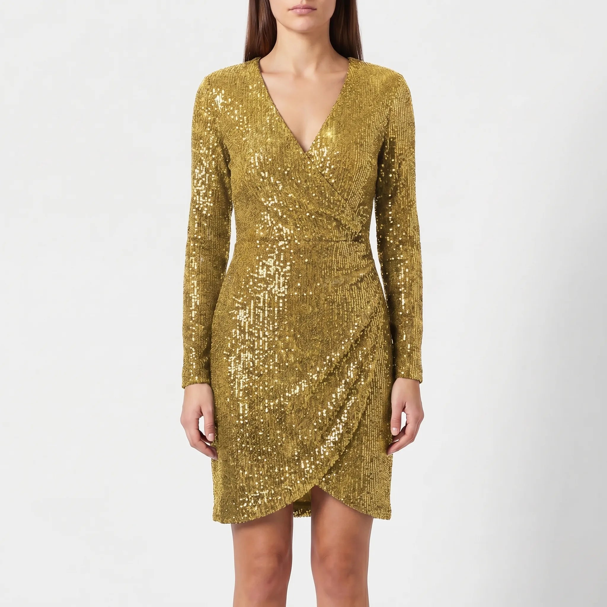 Sparkle V-Neck Wrap Dress