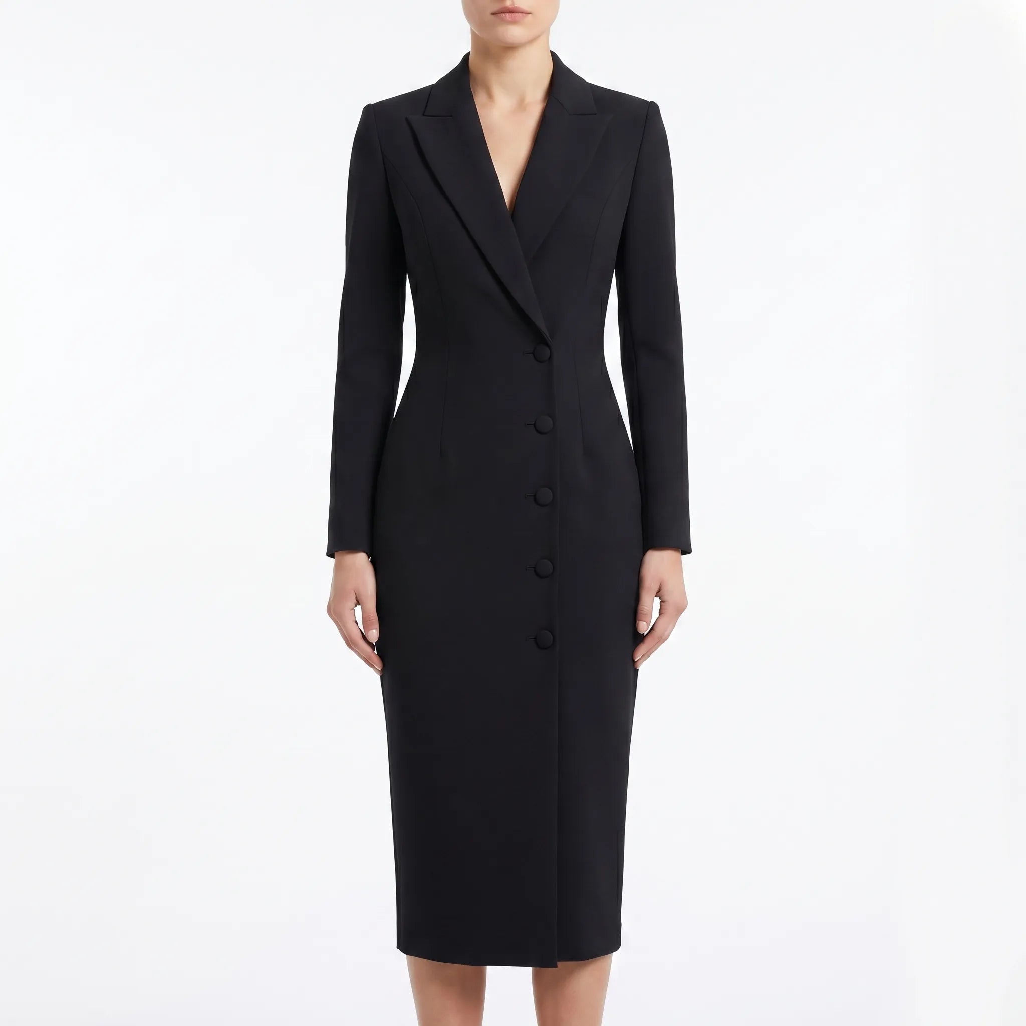 Women's Long Sleeve Blazer Dress - Bodycon Midi for Work