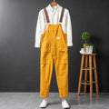 Men's Utility Cargo Bib Overalls - Mustard Yellow