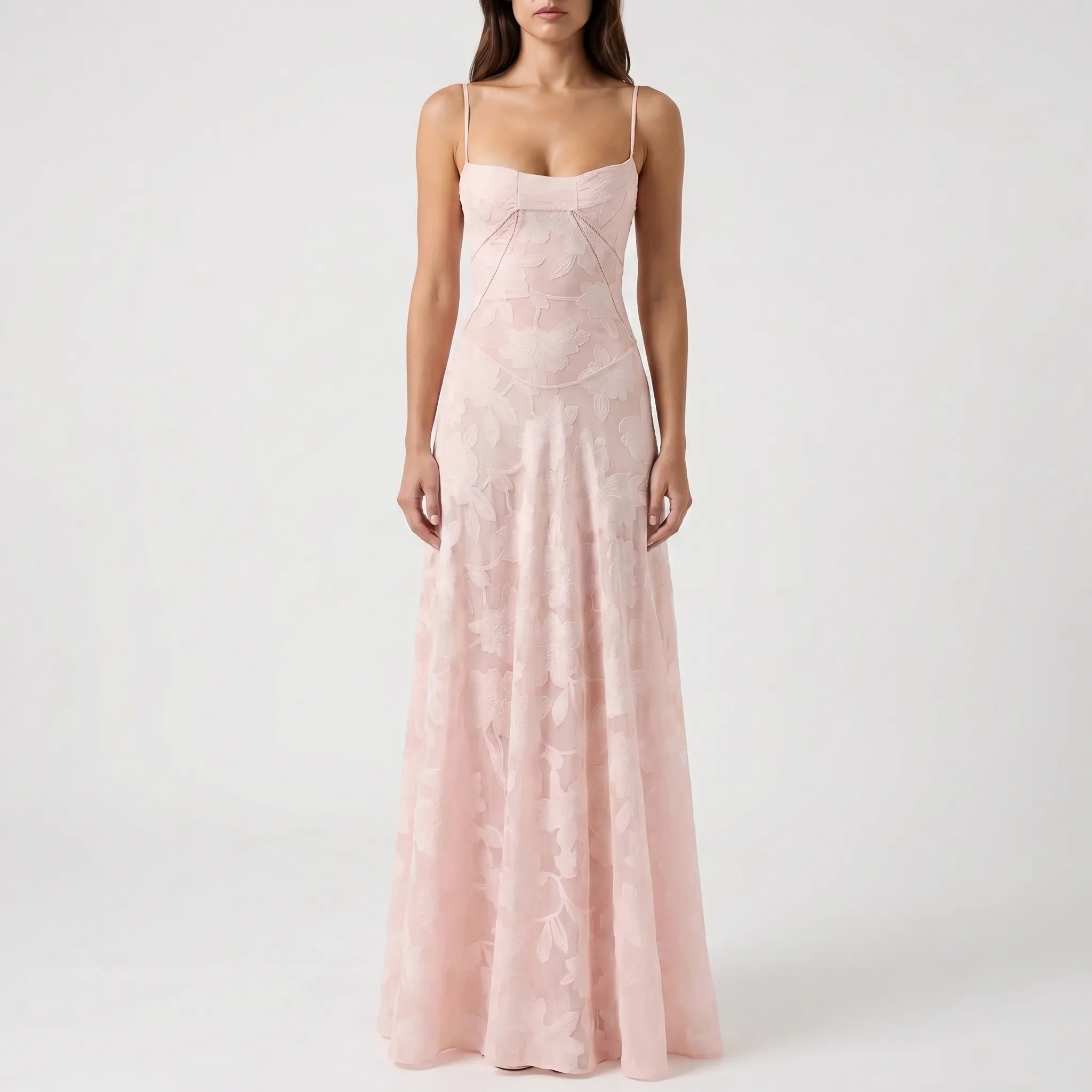 Slip Maxi Dress with Lace-Up Back