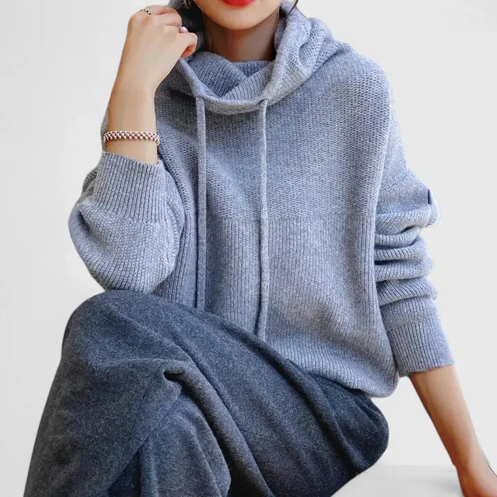 Women's Oversized Ribbed Knit Hoodie