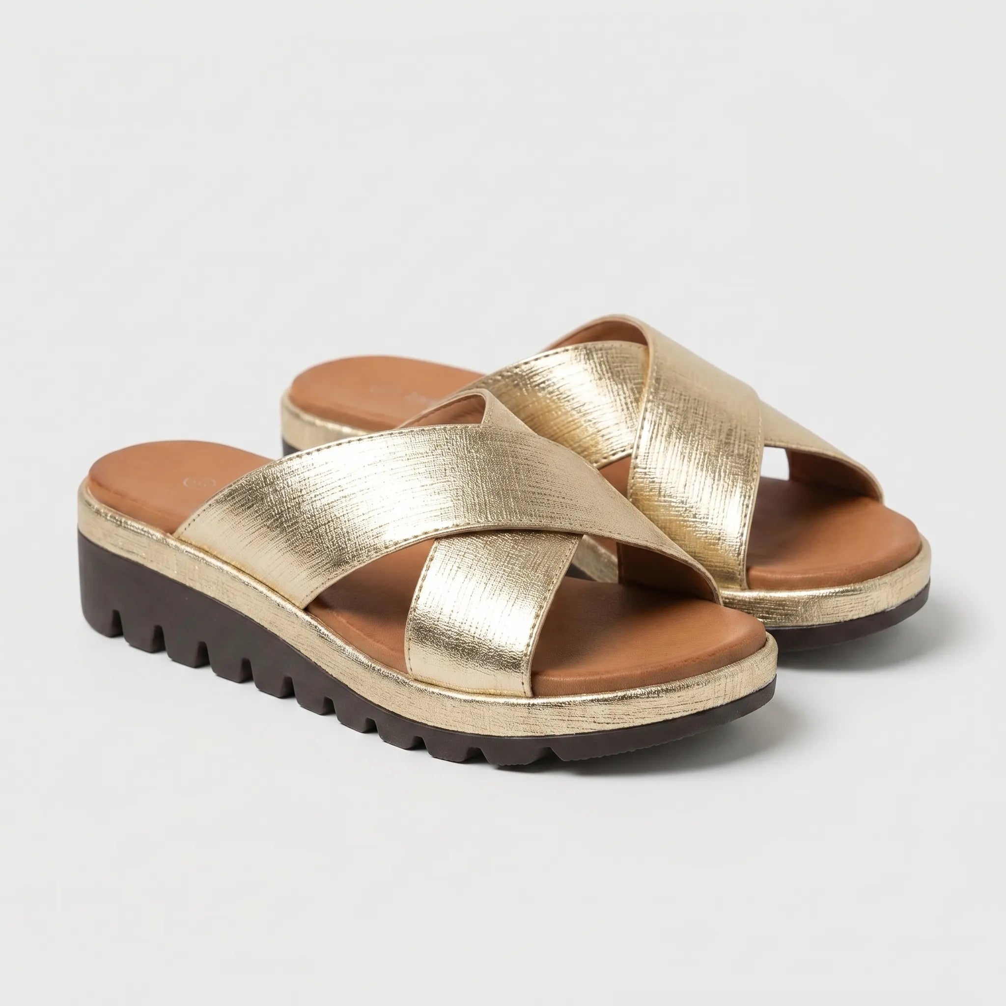 Crossover Platform Sandals