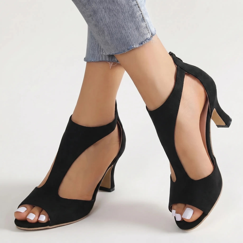 Peep Toe Cutout Heels