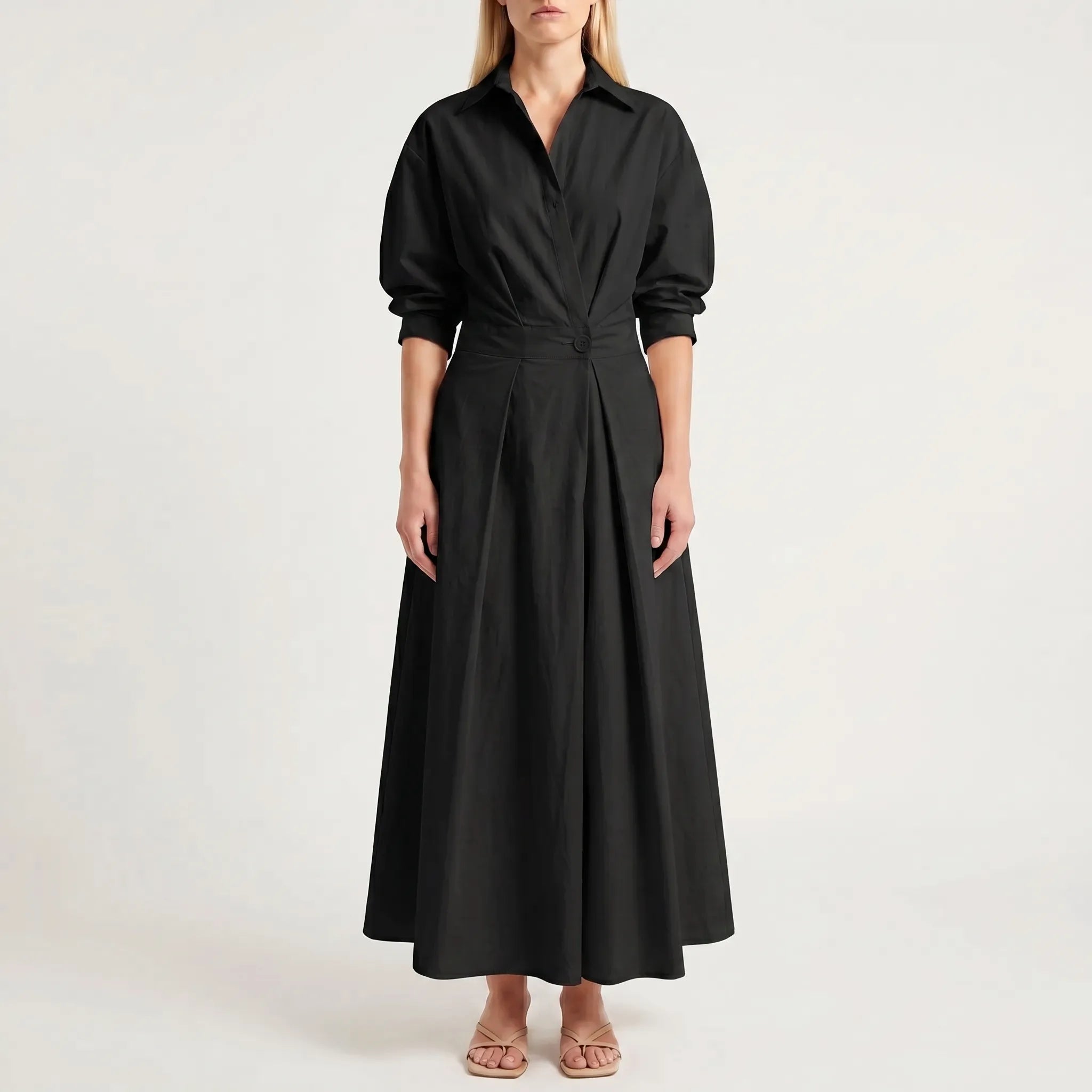 Collared Shirt Maxi Dress