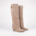 Fold Over Cuff Knee High Boots