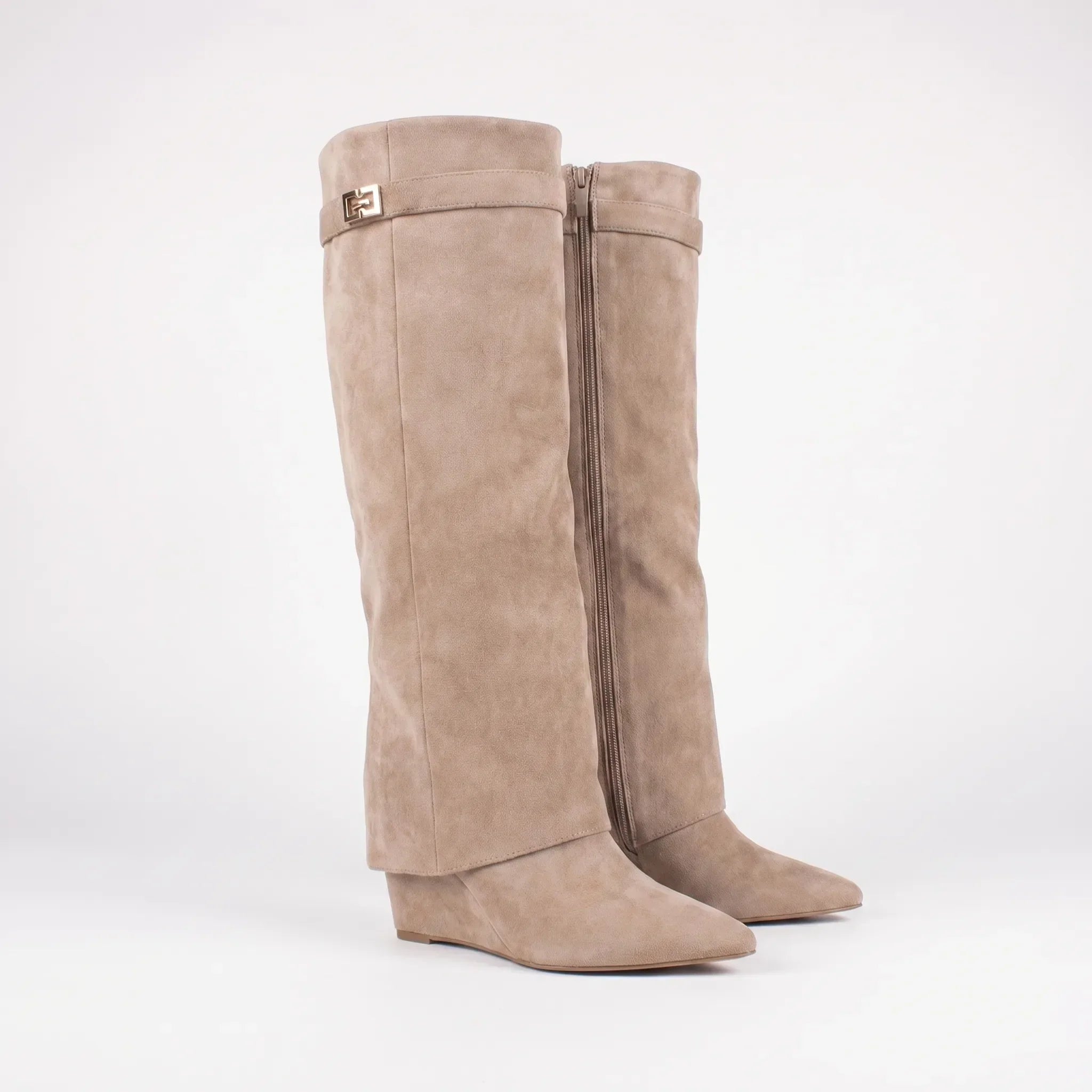 Fold Over Cuff Knee High Boots