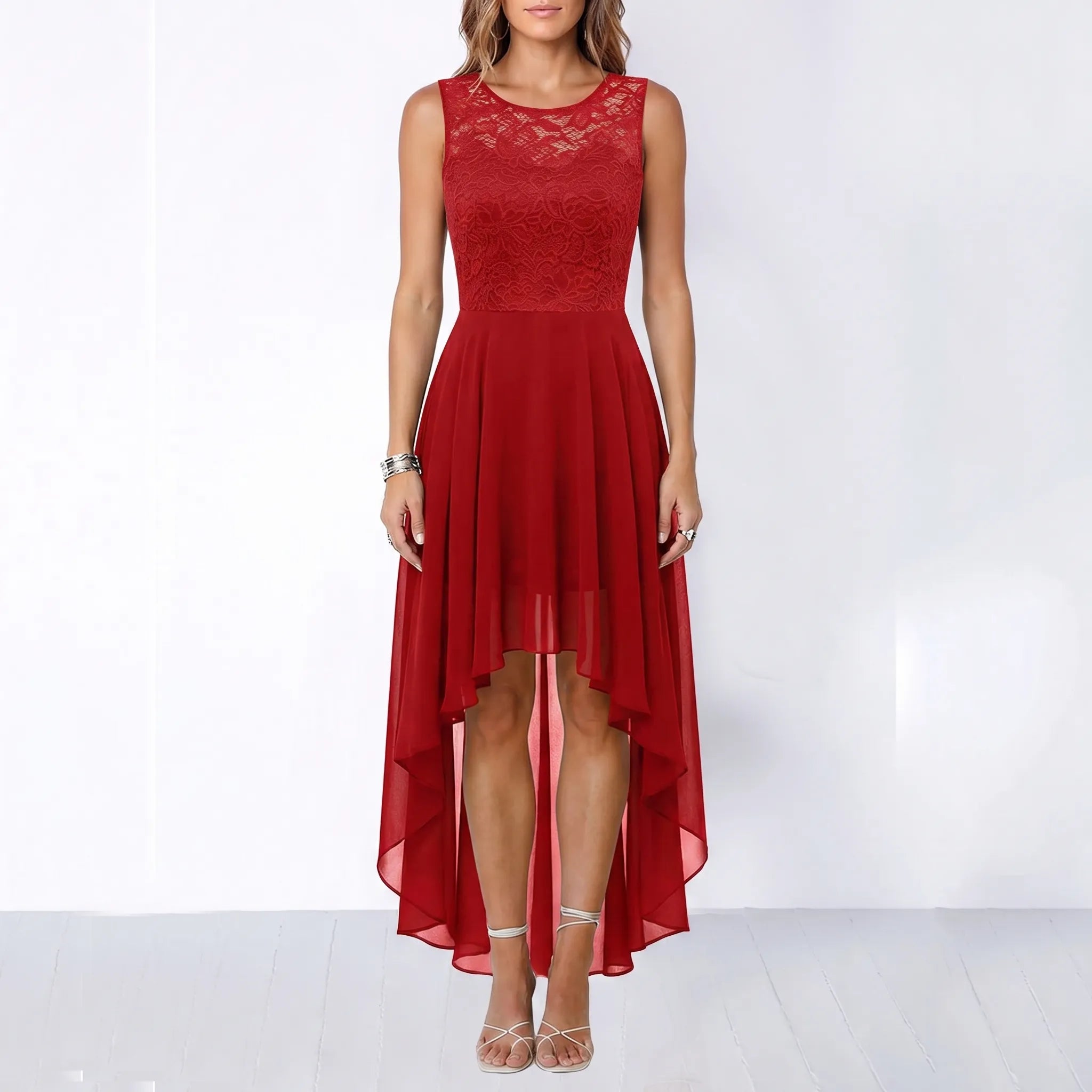 Fit and Flare High-Low Dress