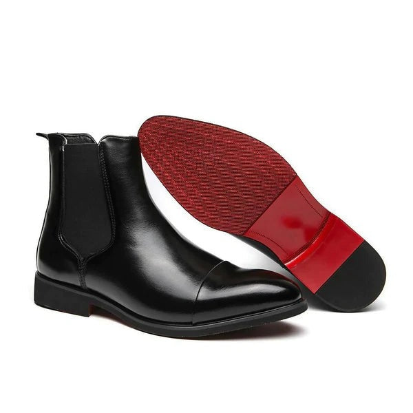 Men's Structured Leather Everyday Boots - Black