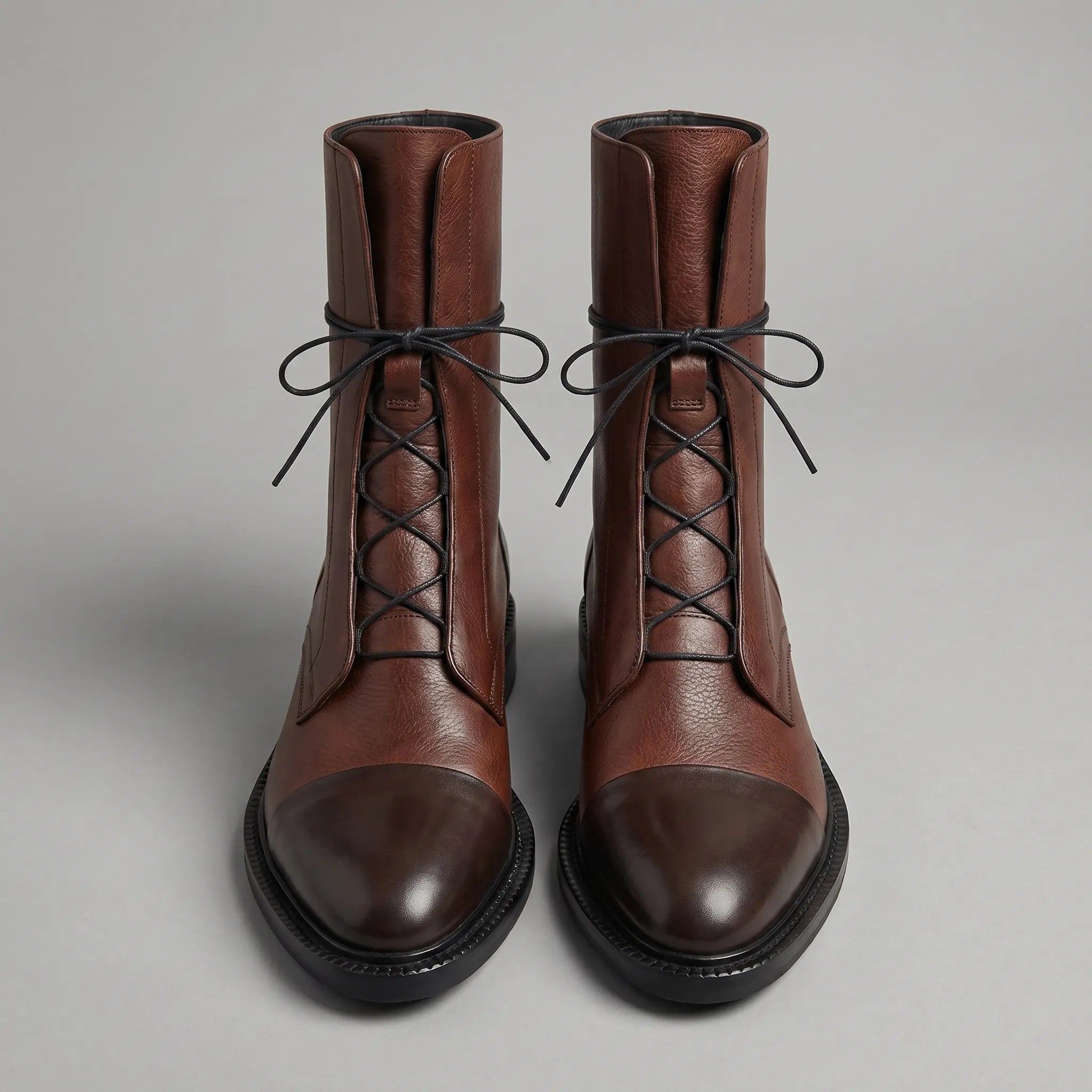 Lace Up Leather Ankle Boots