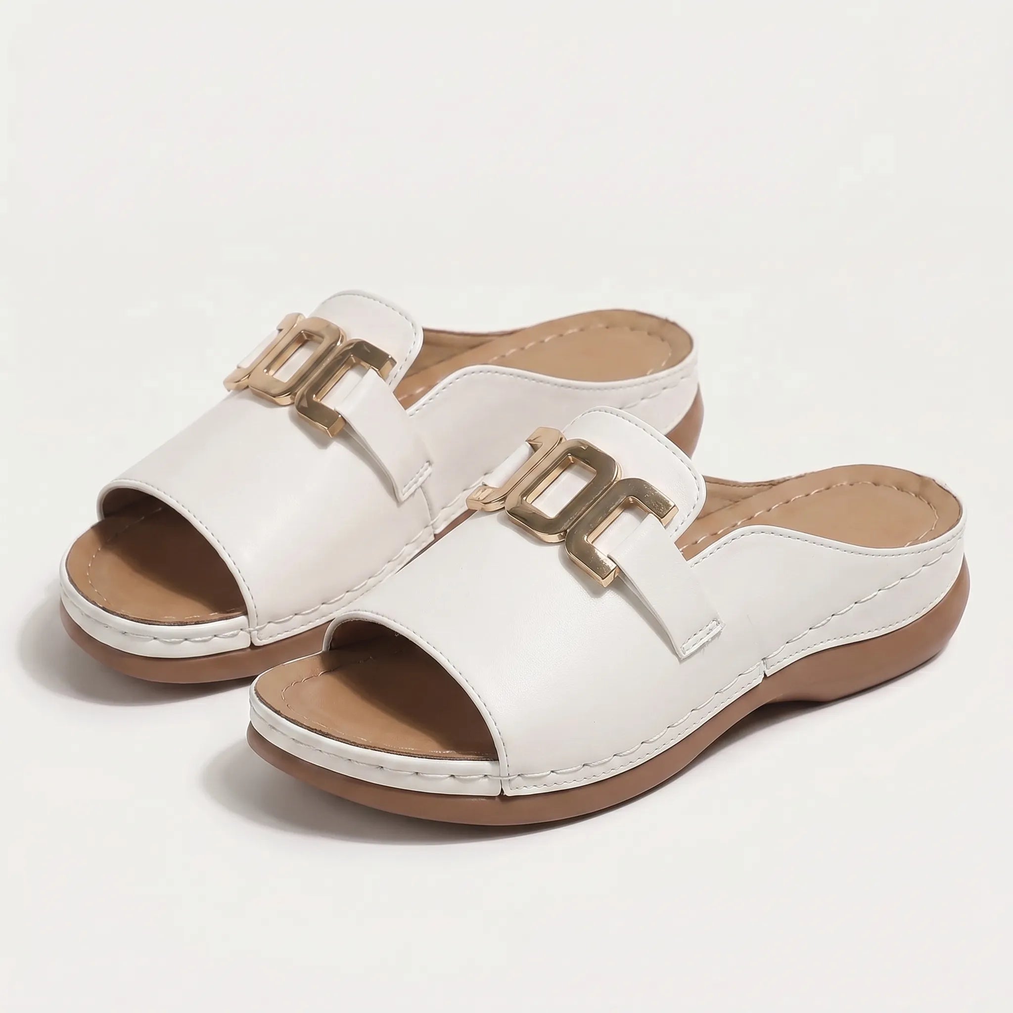 Chain Detail Slide Sandals