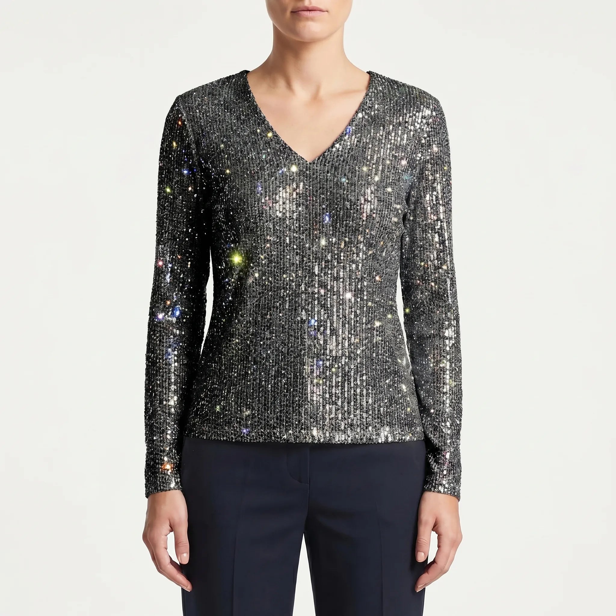 Sparkle V Neck Top
