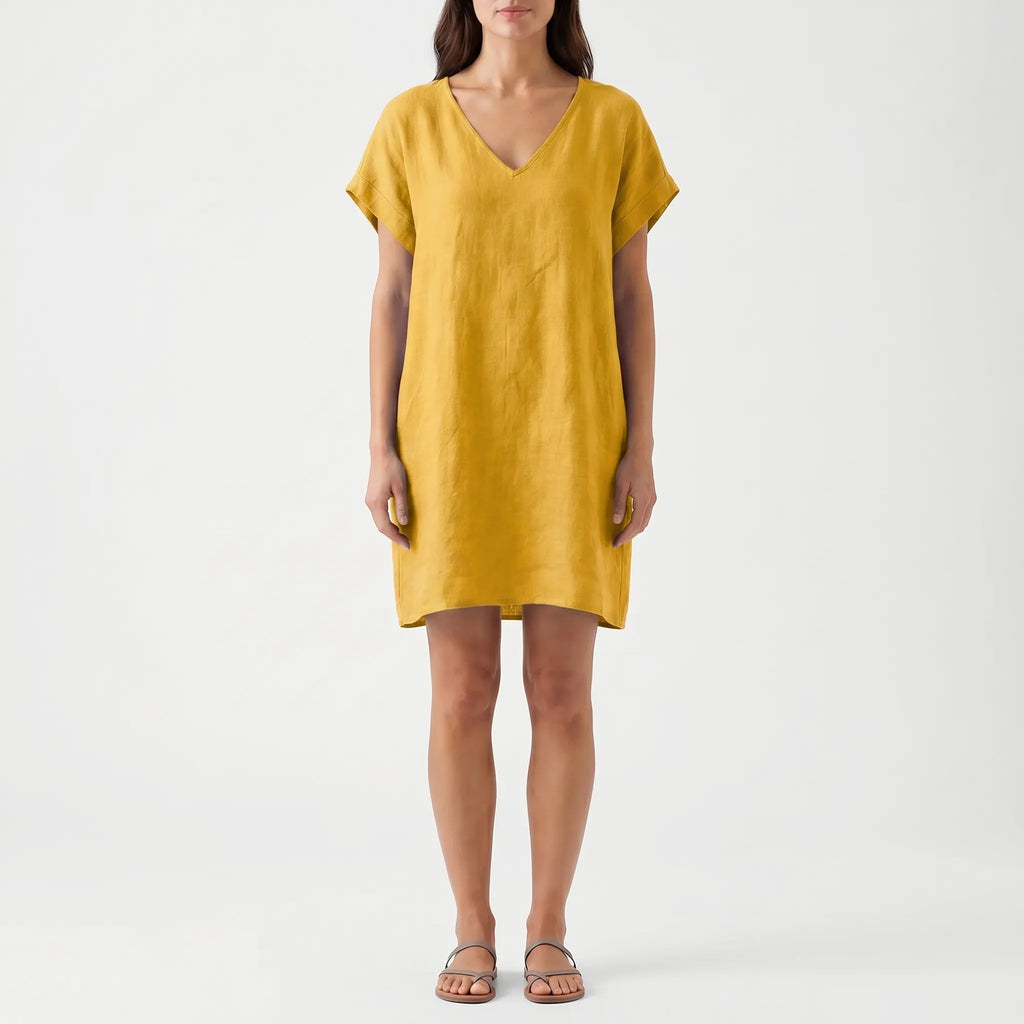 Women's Summer Wrap Midi Dress - Elegant V Neck Sundress