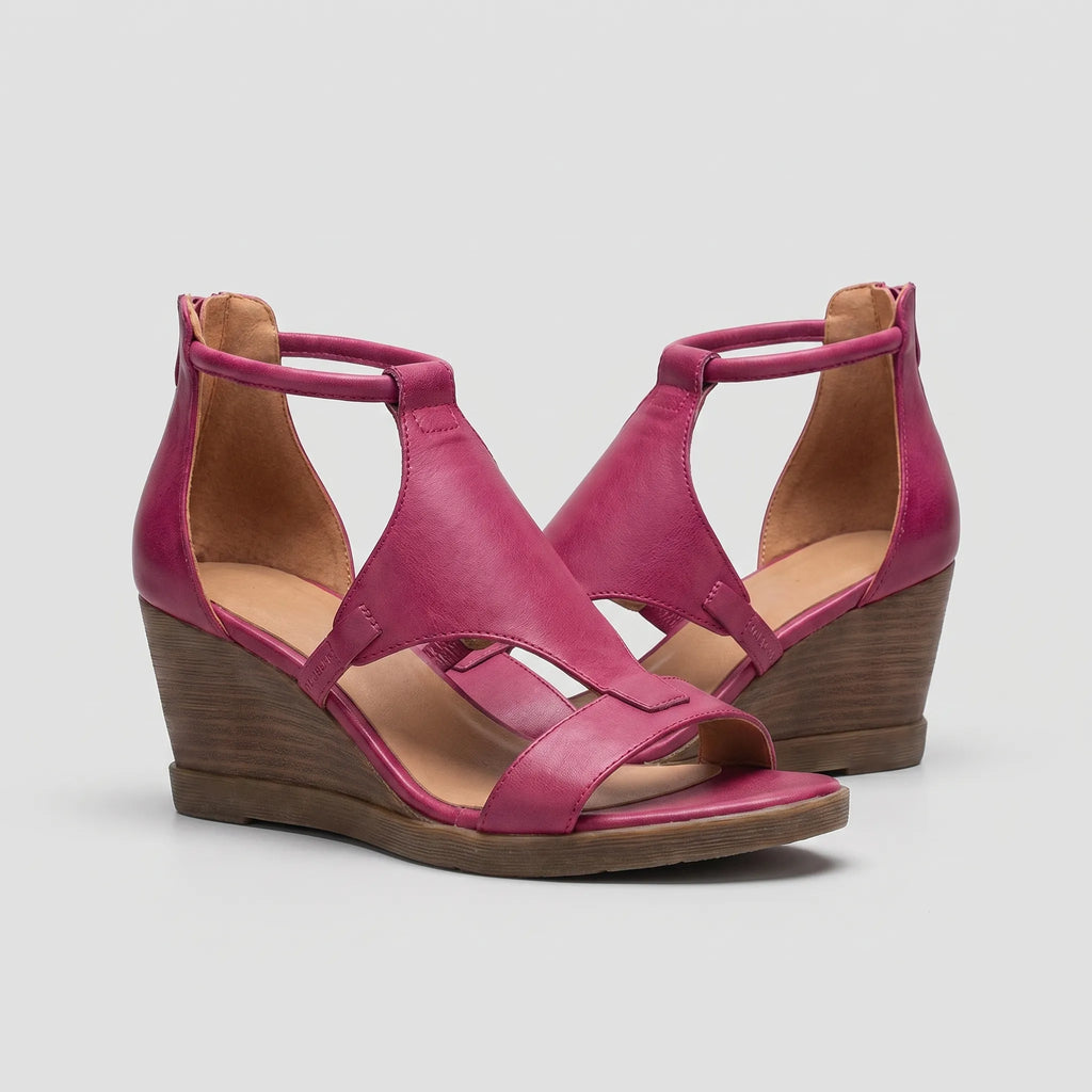 T-Strap Wedge Sandals